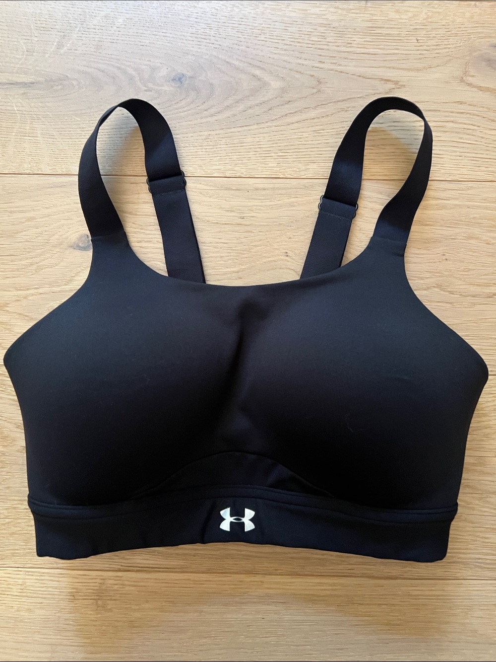 Under Armour Black Padded Sports Bra with Wide Straps